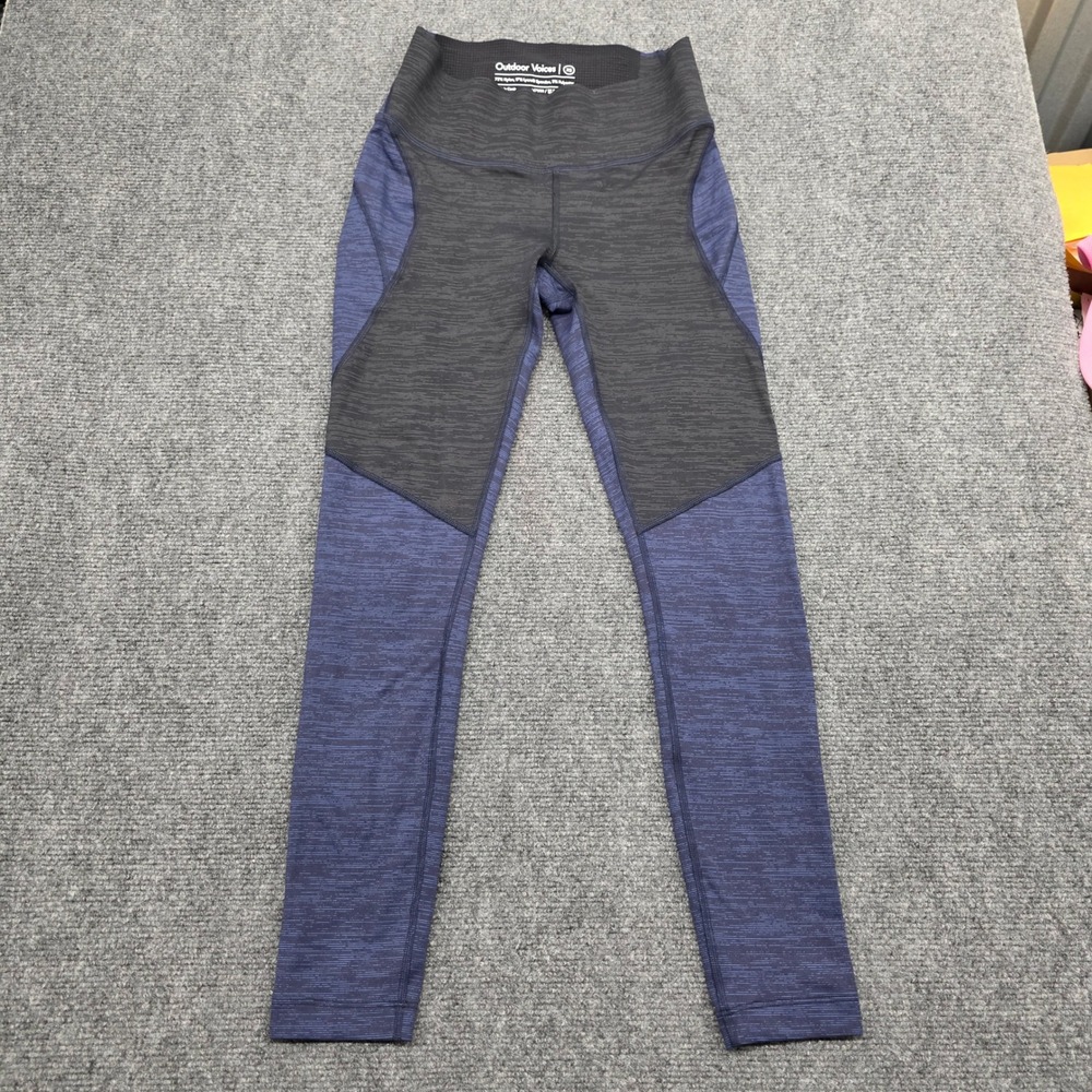 Outdoor Voices Womens XS Blue Space Dye‎ TechSweat Leggings High Rise Yoga Pants